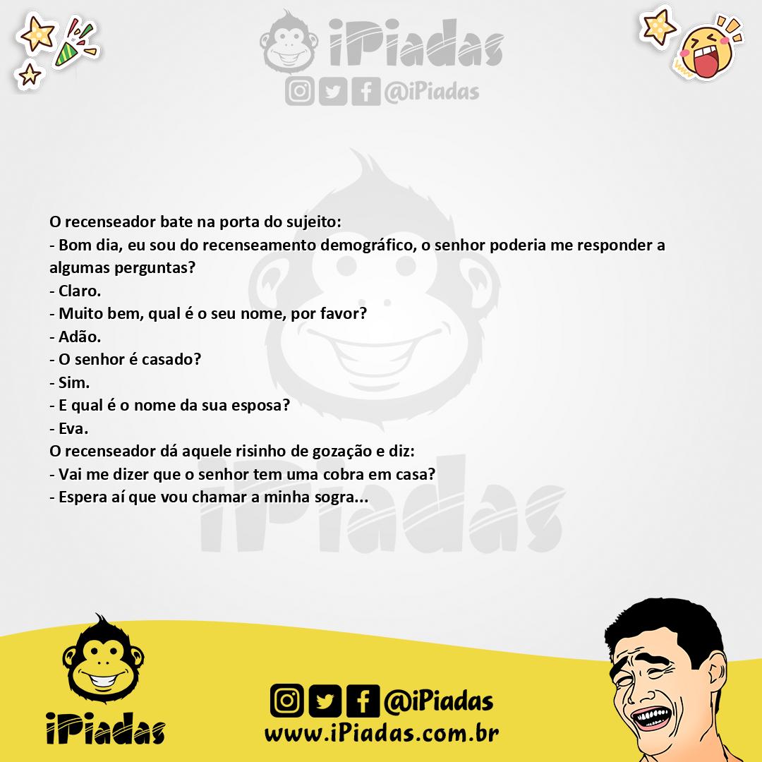 Ilustração da piada Recenseamento Demográfico no iPiadas