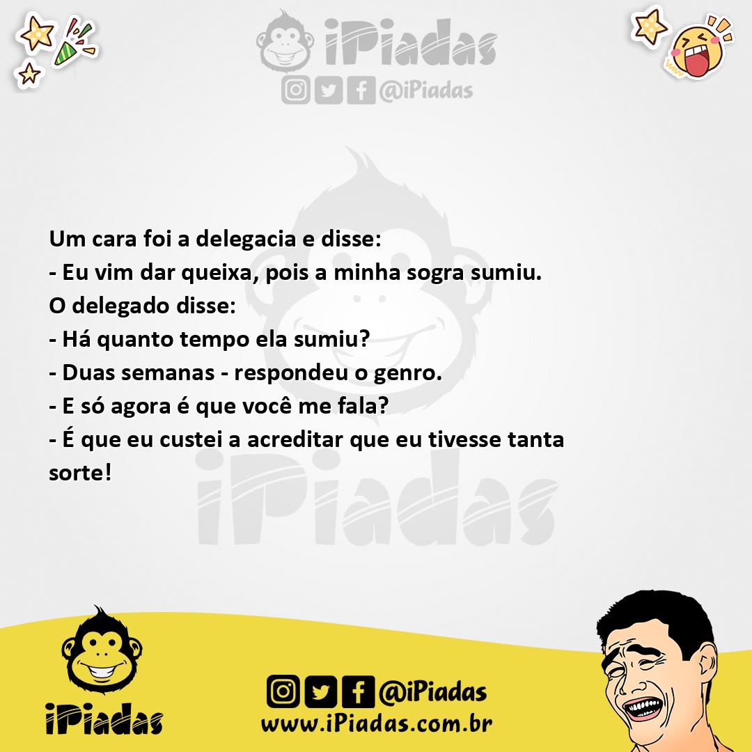 Ilustração da piada Sogra desaparecida no iPiadas