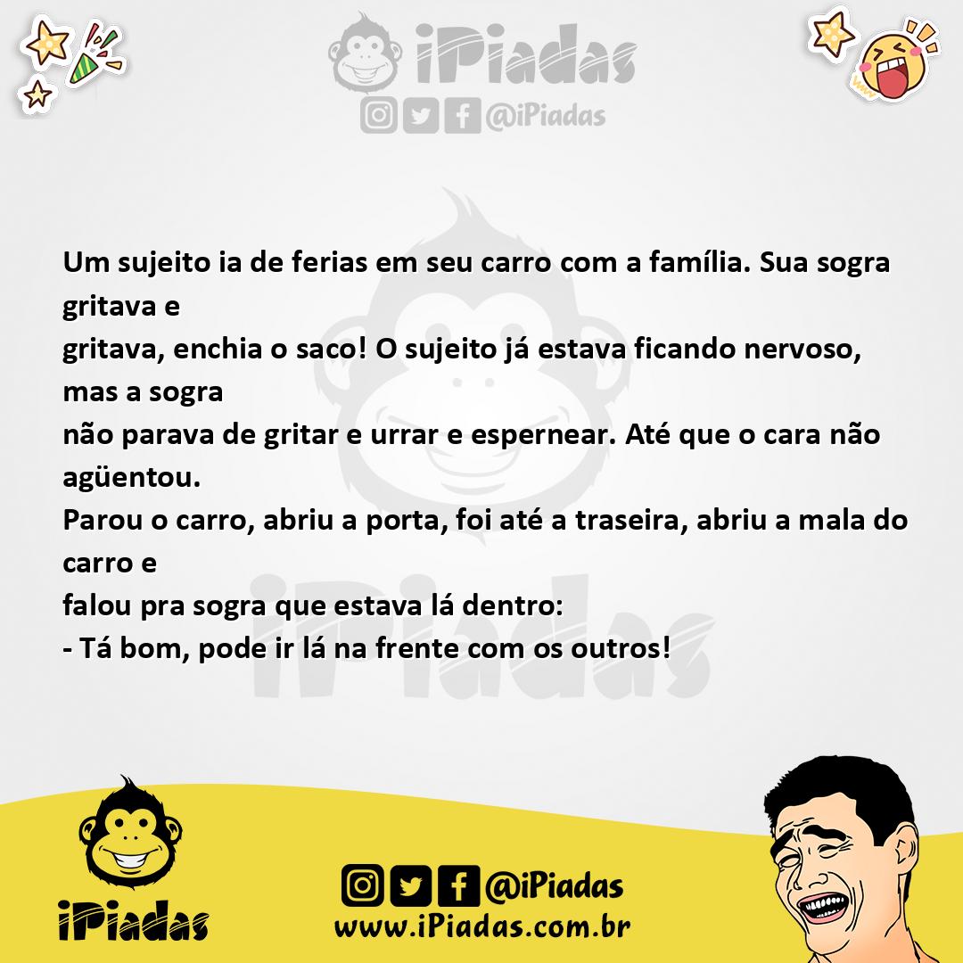 Ilustração da piada Sogra na viagem no iPiadas