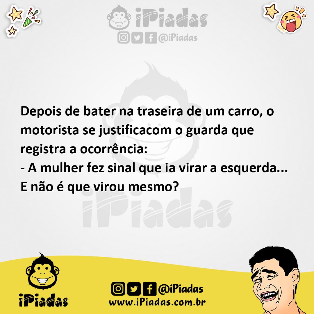 Ilustração da piada Confusão no Trânsito no iPiadas