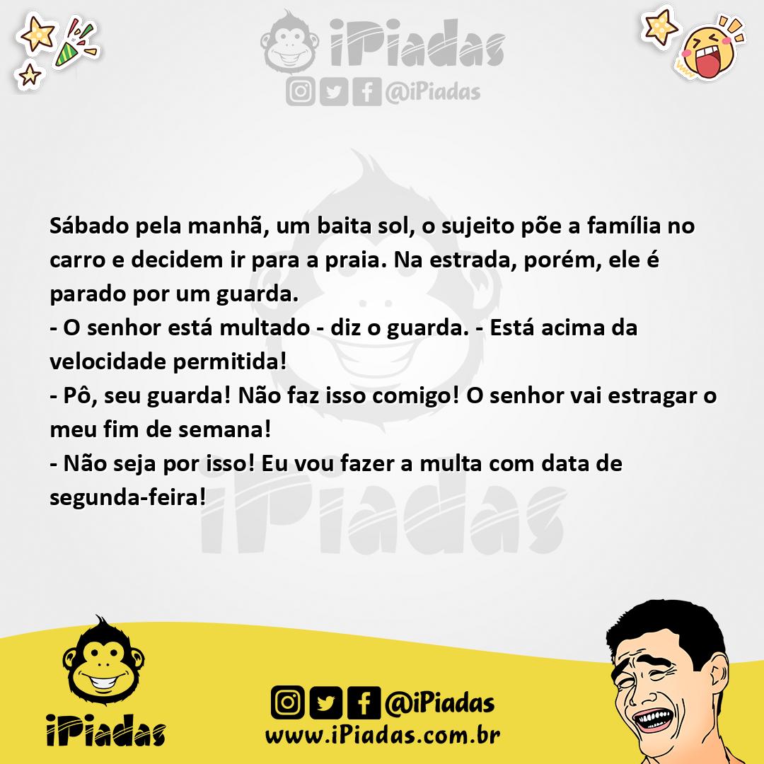 Ilustração da piada O Guarda Compreensivo no iPiadas