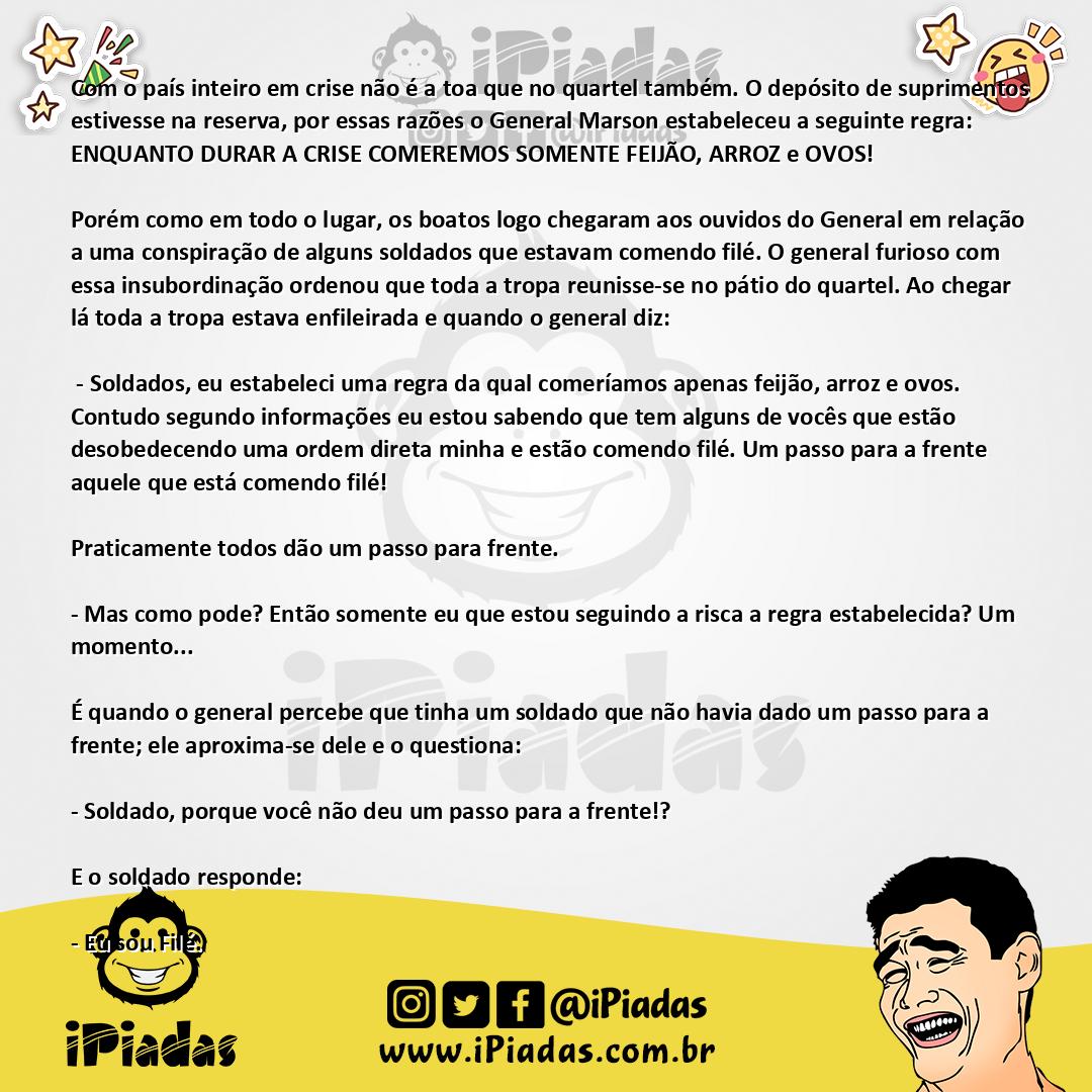 Cardápio Durante a Crise