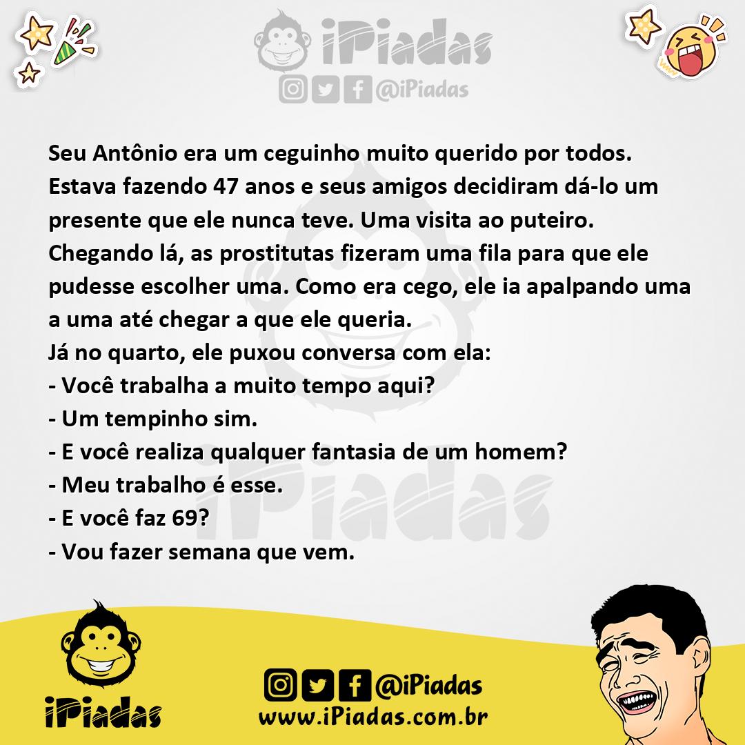 Ilustração da piada Aniversário do seu Antônio no iPiadas