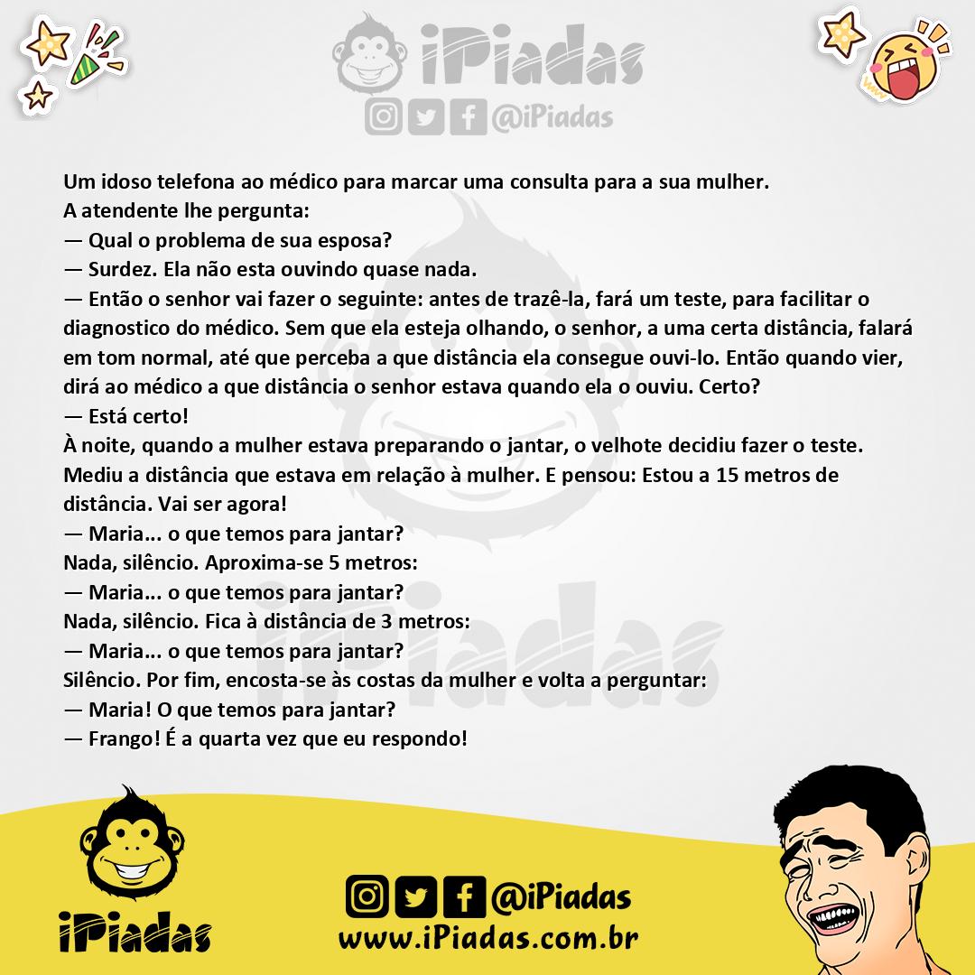 Ilustração da piada Ficando Surda no iPiadas