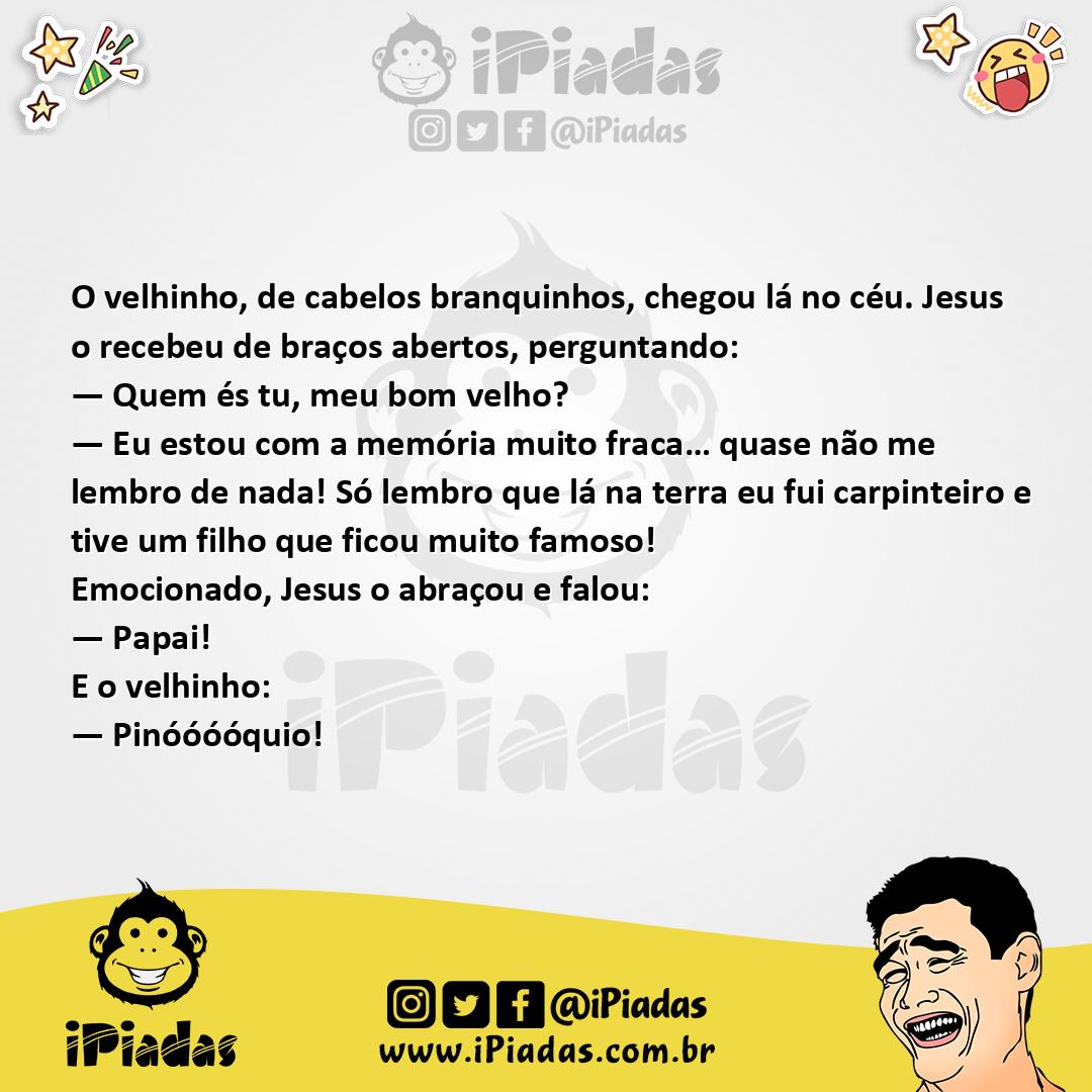 Ilustração da piada Jesus e o Velhinho no iPiadas