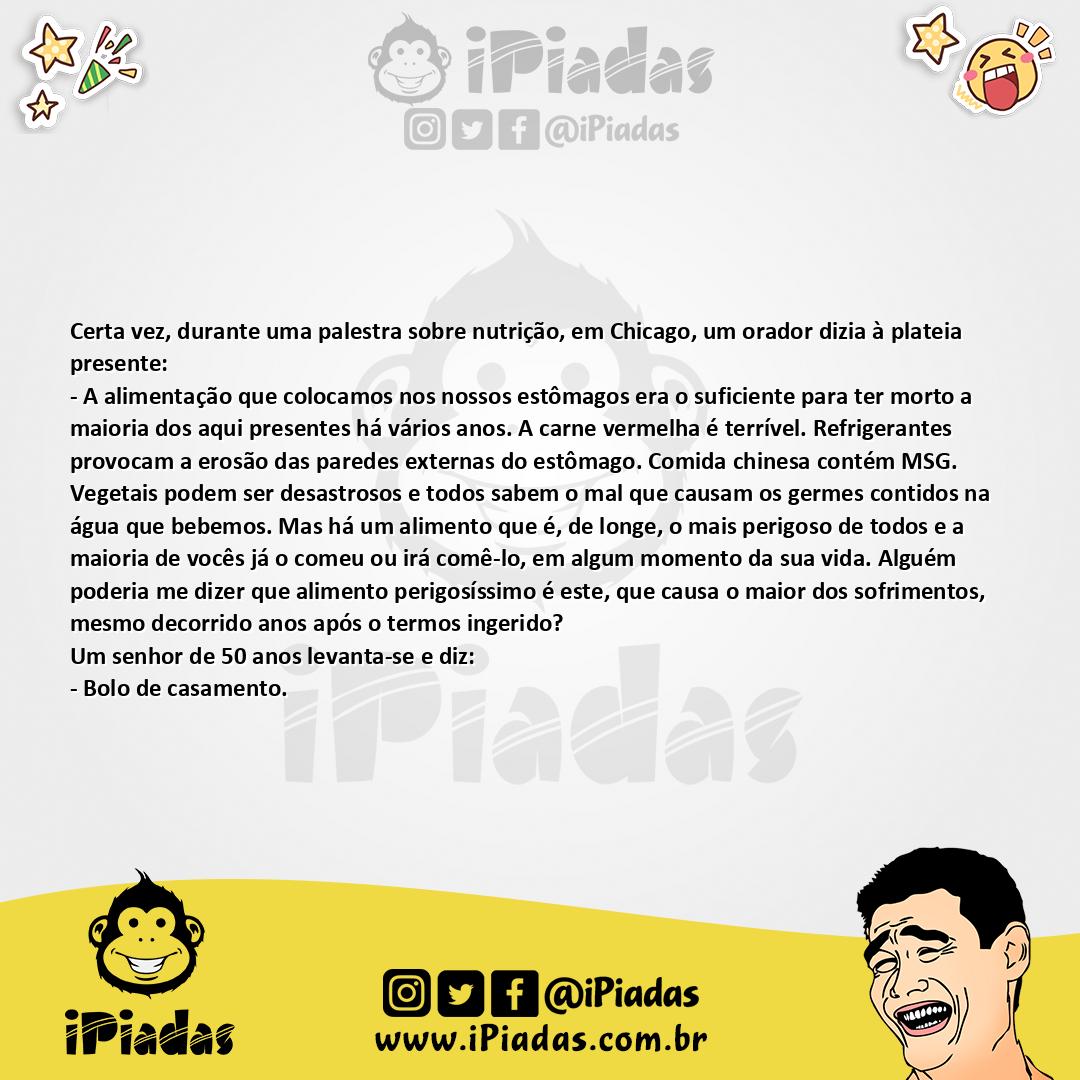 Ilustração da piada O alimento mortal no iPiadas