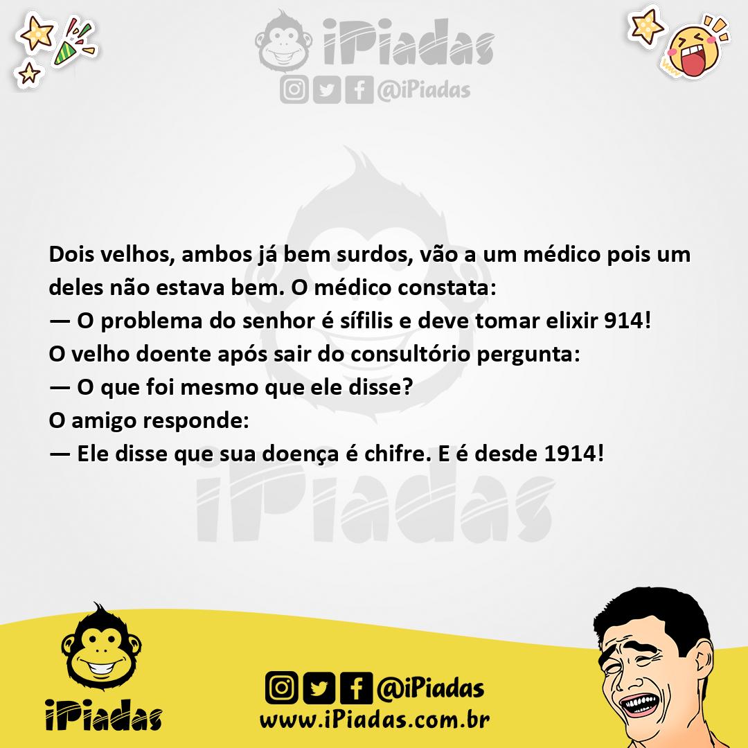 Ilustração da piada O Senhor Tem Sífilis no iPiadas