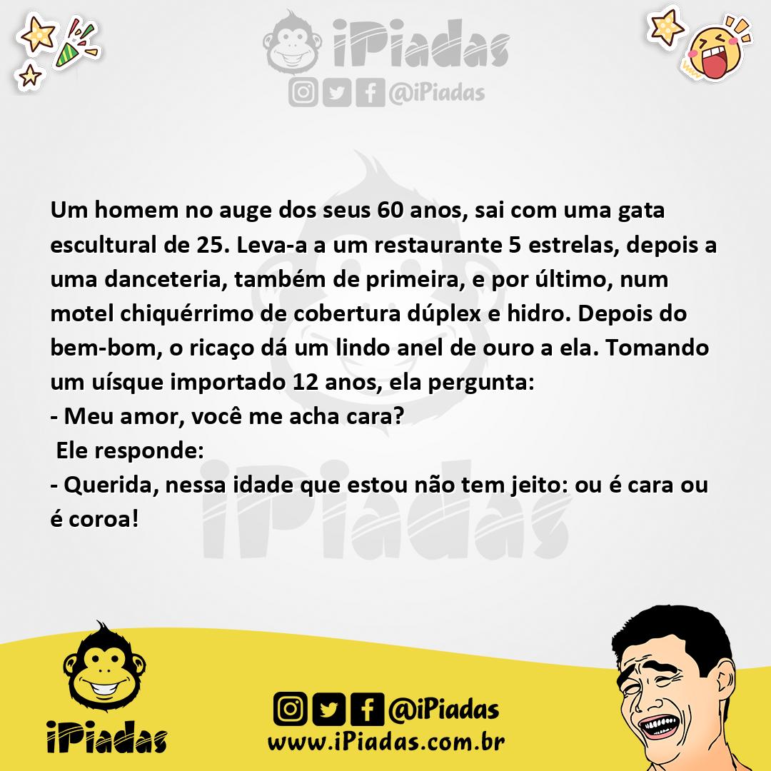 Ilustração da piada O Velho e a Jovem no iPiadas