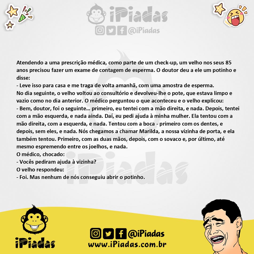 Ilustração da piada O Velho e o Espermograma no iPiadas