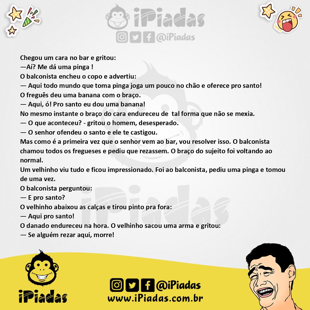 Ilustração da piada Oferecer Pro Santo no iPiadas