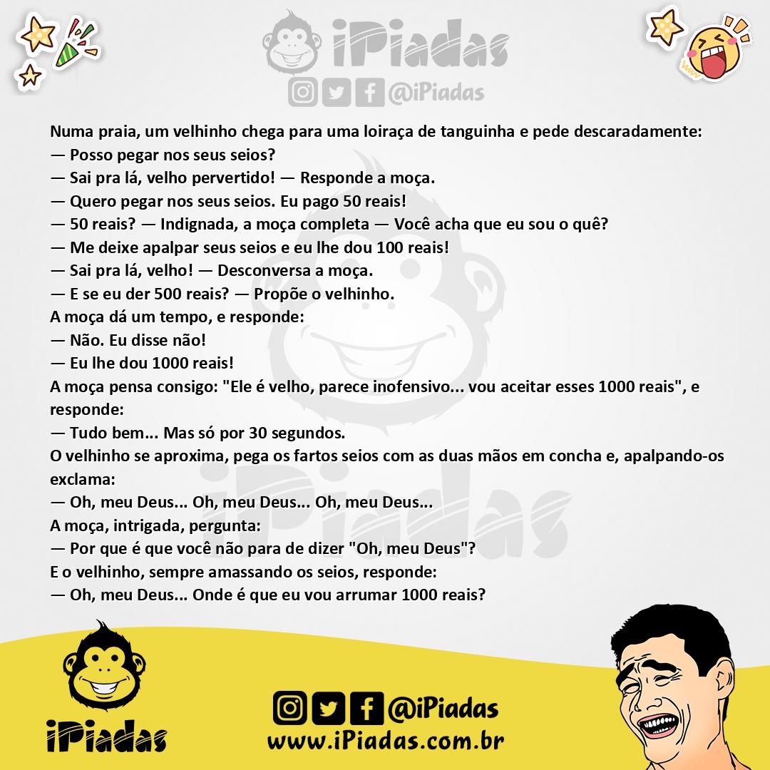 Ilustração da piada Pegar nos Seios no iPiadas