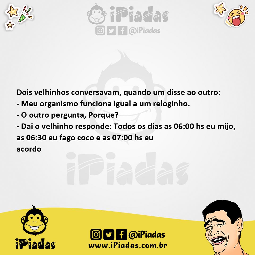 Ilustração da piada Reloginho no iPiadas