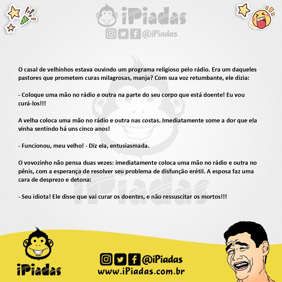 Ilustração da piada Seria Muito Milagre... no iPiadas